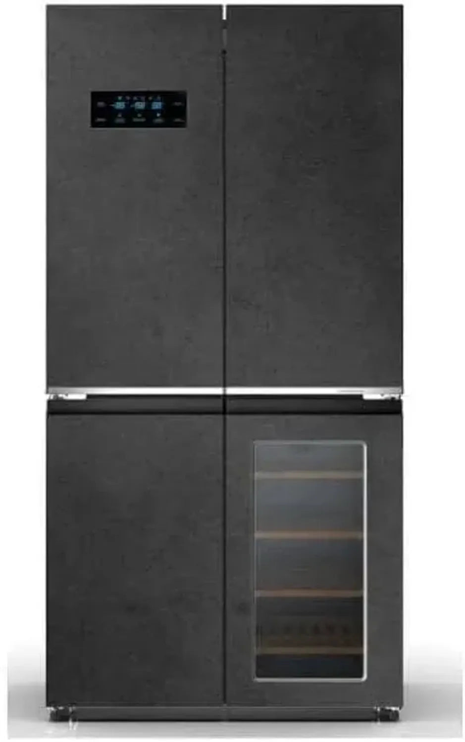 PKM Wolkenstein WCD 595 EWTS NF Kühl-Gefrierkombination mit Weinkühler, 606 L, Granitoptik, NoFrost, Touch-Display, Fresh-Zonen